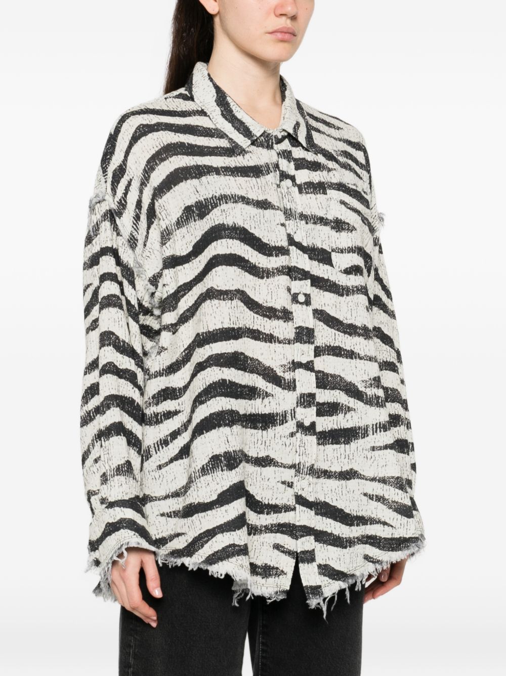 Camicia zebrata in bianco e nero R13 - donna 