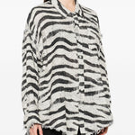 Camicia zebrata in bianco e nero R13 - donna 