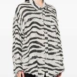 Camicia zebrata in bianco e nero R13 - donna 