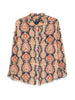 Camicia con motivo a cuciture tagliate in arancione e multicolore R13 - donna