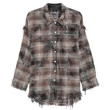 Camicia con motivo tartan in grigio R13 - donna 