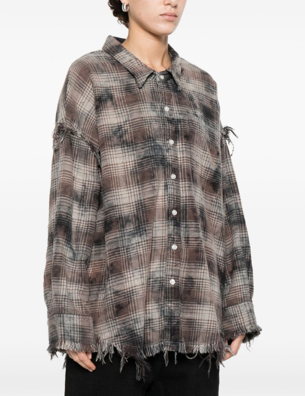 Camicia con motivo tartan in grigio R13 - donna 