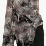 Camicia con motivo tartan in grigio R13 - donna 