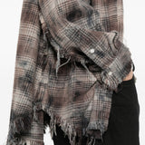 Camicia con motivo tartan in grigio R13 - donna 