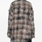 Camicia con motivo tartan in grigio R13 - donna 