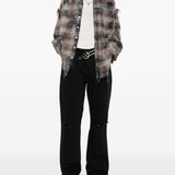 Camicia con motivo tartan in grigio R13 - donna 