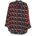 Camicia reversibile a quadri in rosso e nero R13 - donna 