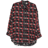 Camicia reversibile a quadri in rosso e nero R13 - donna 