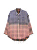 Camicia a quadri reversibile sfrangiata multicolore R13 - donna