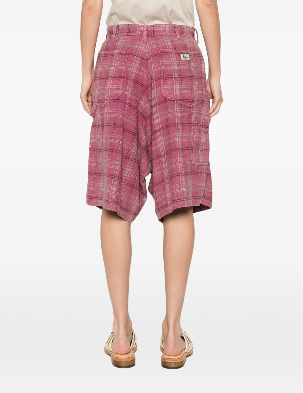 Shorts a quadri in rosa R13 - donna 