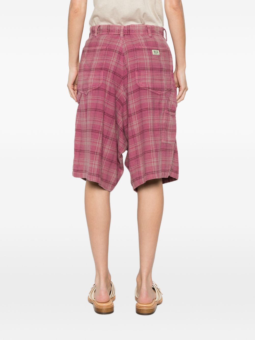 Shorts a quadri in rosa R13 - donna 