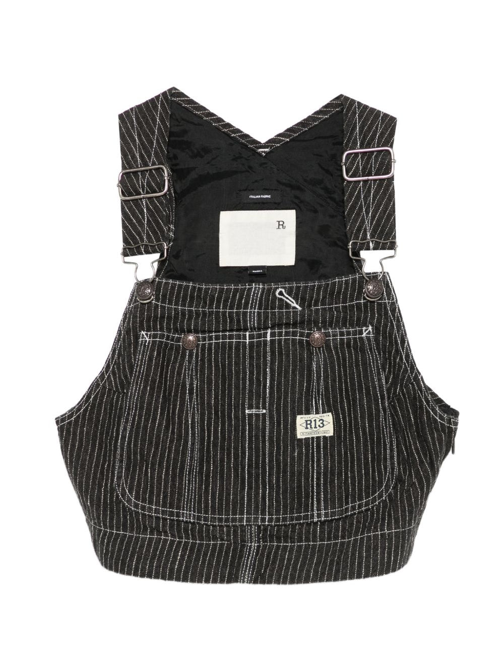 Top stile salopette in nero R13 - donna 