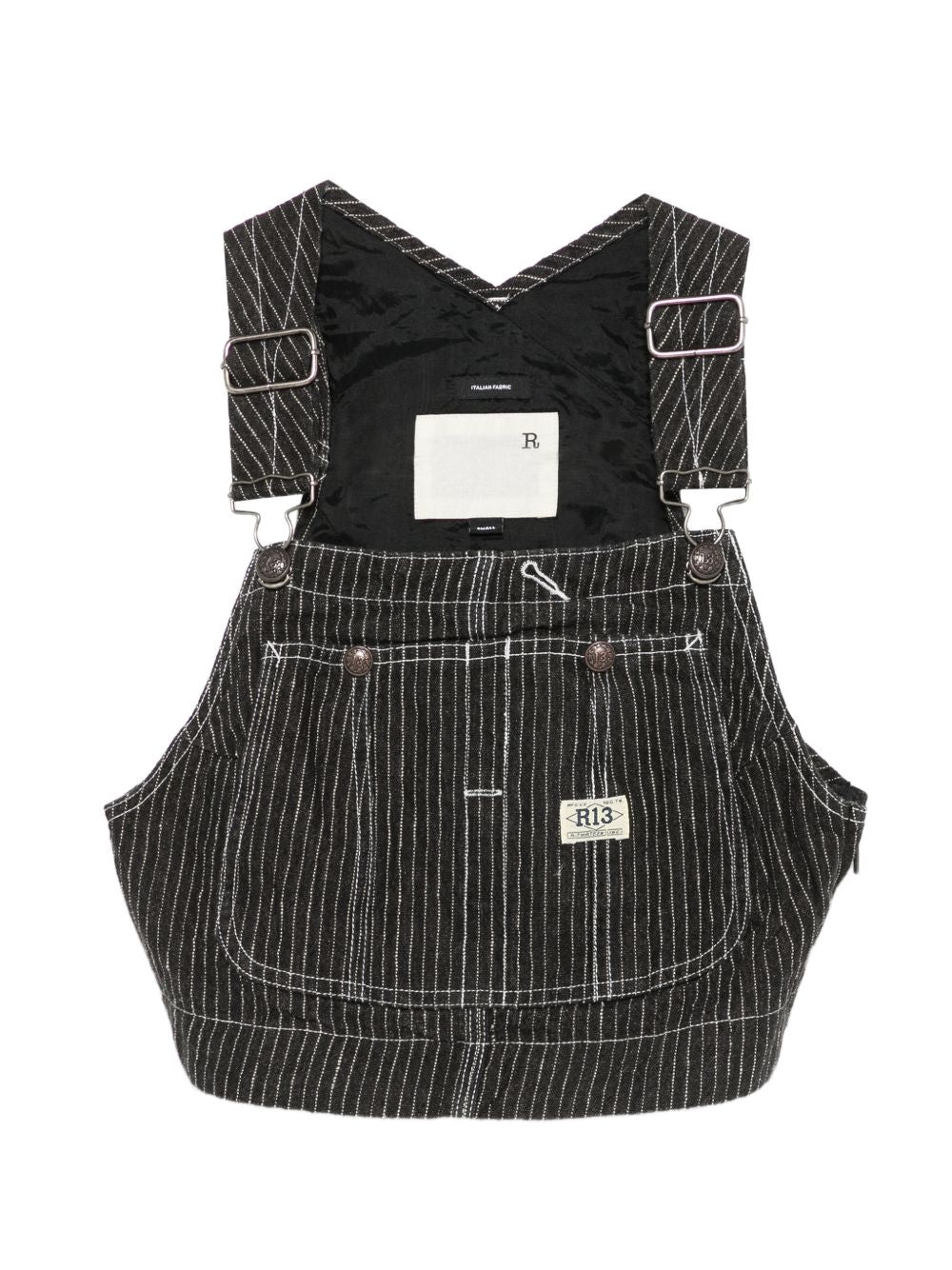 Top stile salopette in nero R13 - donna 