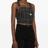 Top stile salopette in nero R13 - donna 