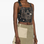 Top stile salopette in nero R13 - donna 