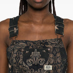 Top stile salopette in nero R13 - donna 