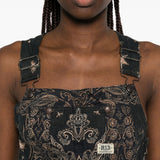 Top stile salopette in nero R13 - donna 