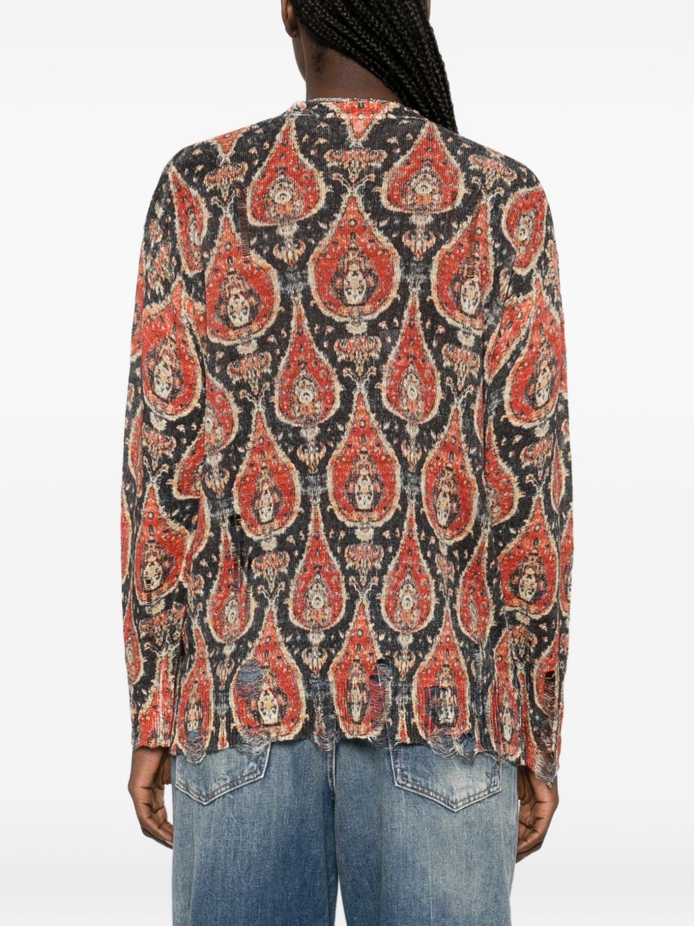 Cardigan con stampa paisley in rosso R13 - donna 