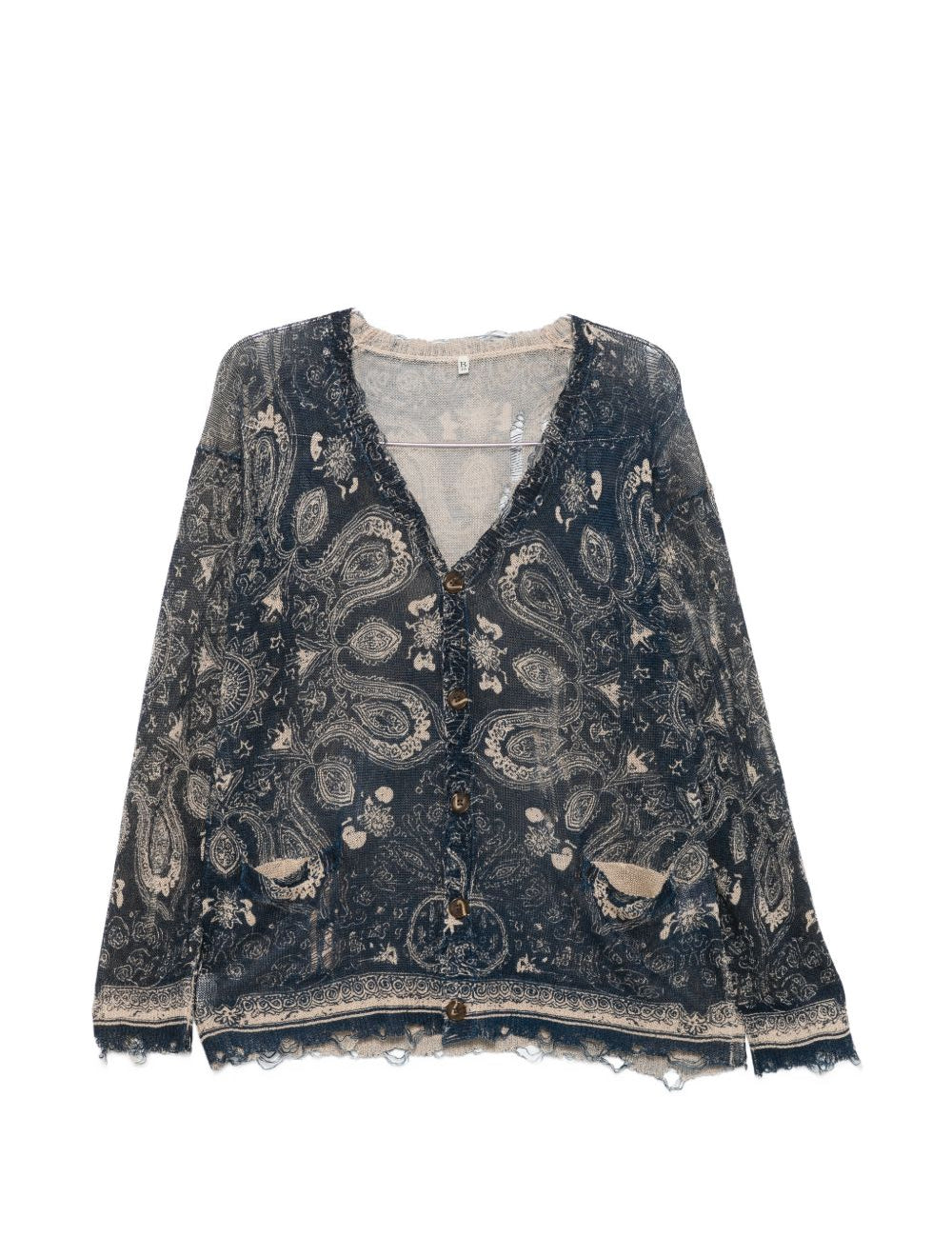 Cardigan con stampa in lino in blu R13 - donna 