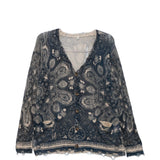 Cardigan con stampa in lino in blu R13 - donna 