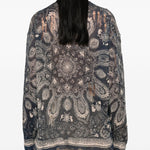 Cardigan con stampa in lino in blu R13 - donna 