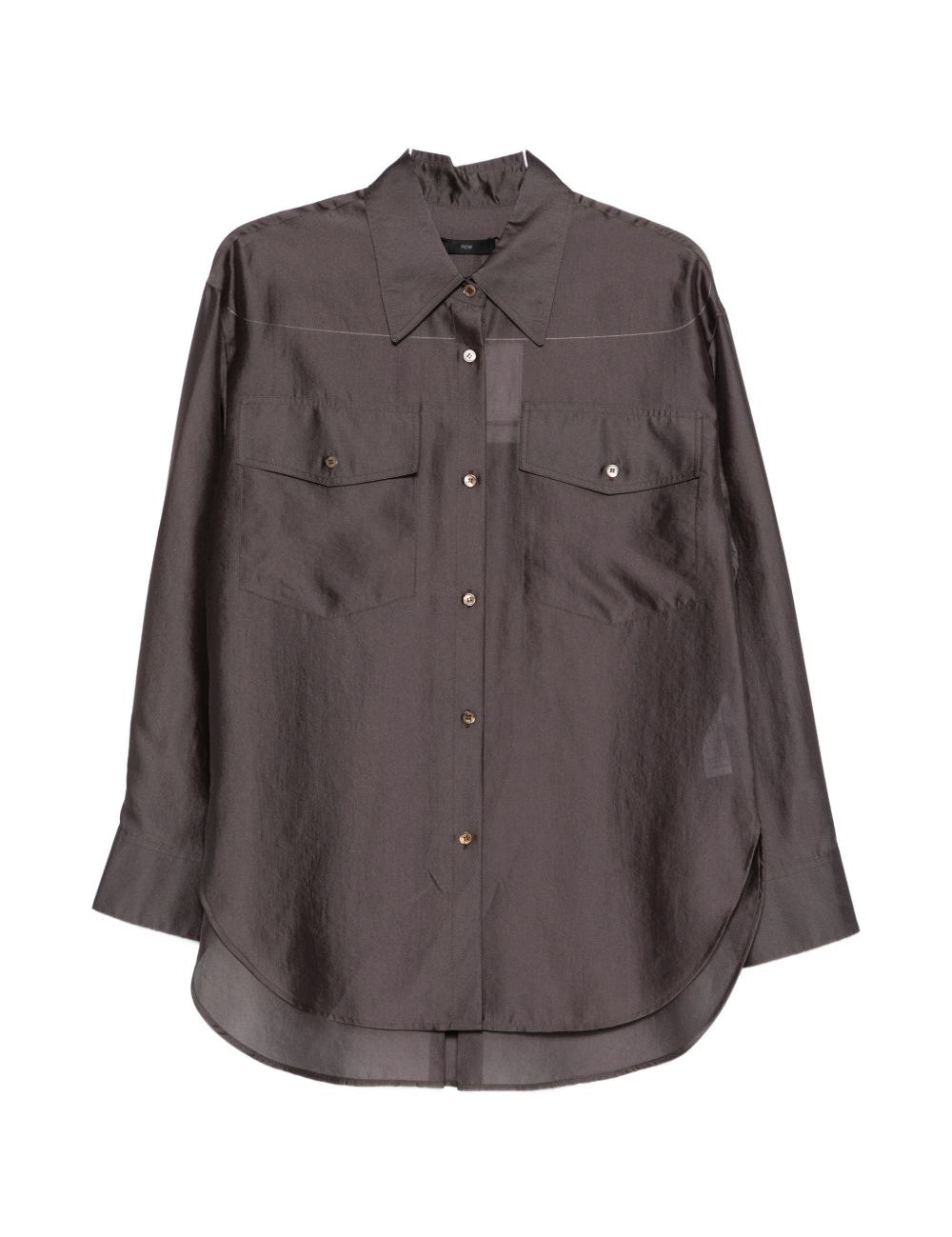 Camicia con design satinato in marrone R2w - donna 