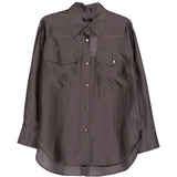 Camicia con design satinato in marrone R2w - donna 
