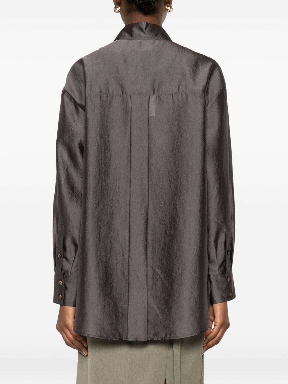 Camicia con design satinato in marrone R2w - donna 