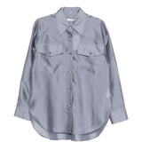 Camicia con design satinato in grigio R2w - donna 