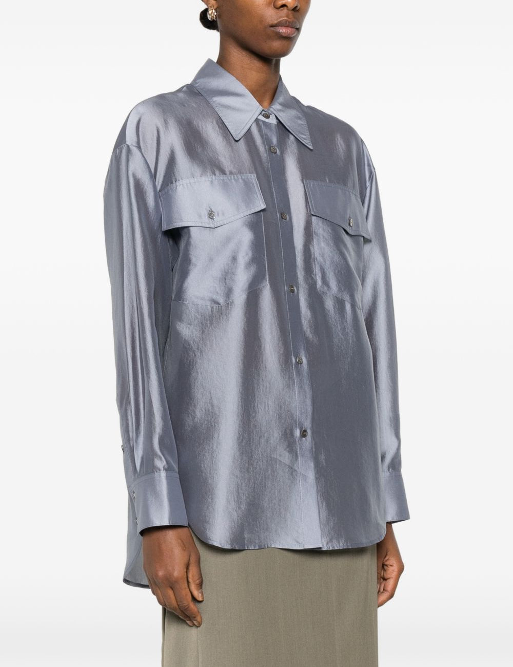 Camicia con design satinato in grigio R2w - donna 