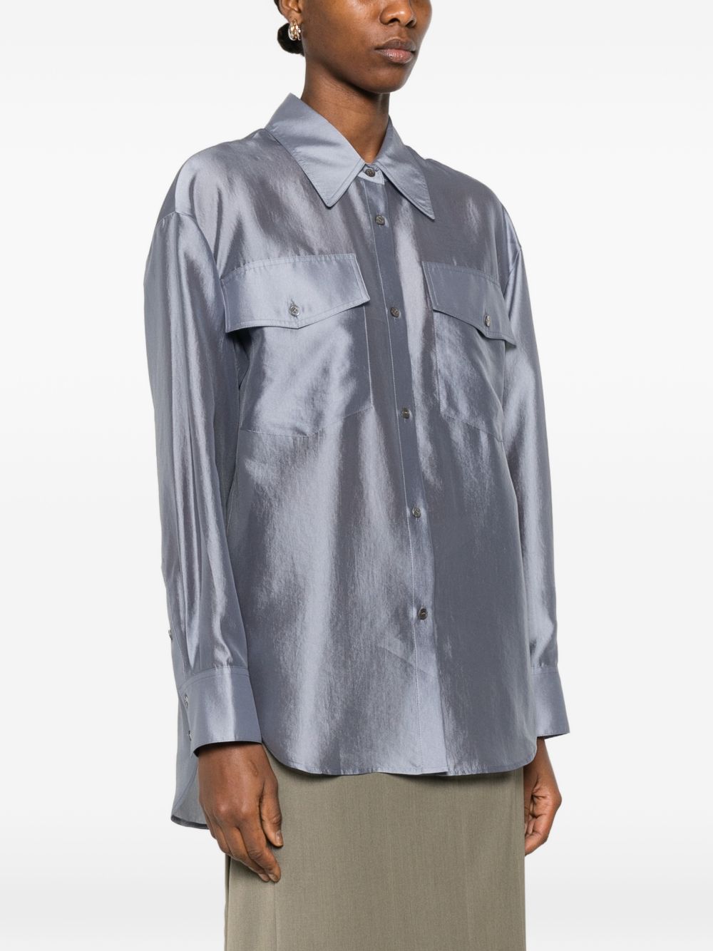 Camicia con design satinato in grigio R2w - donna 