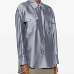 Camicia con design satinato in grigio R2w - donna 