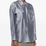Camicia con design satinato in grigio R2w - donna 