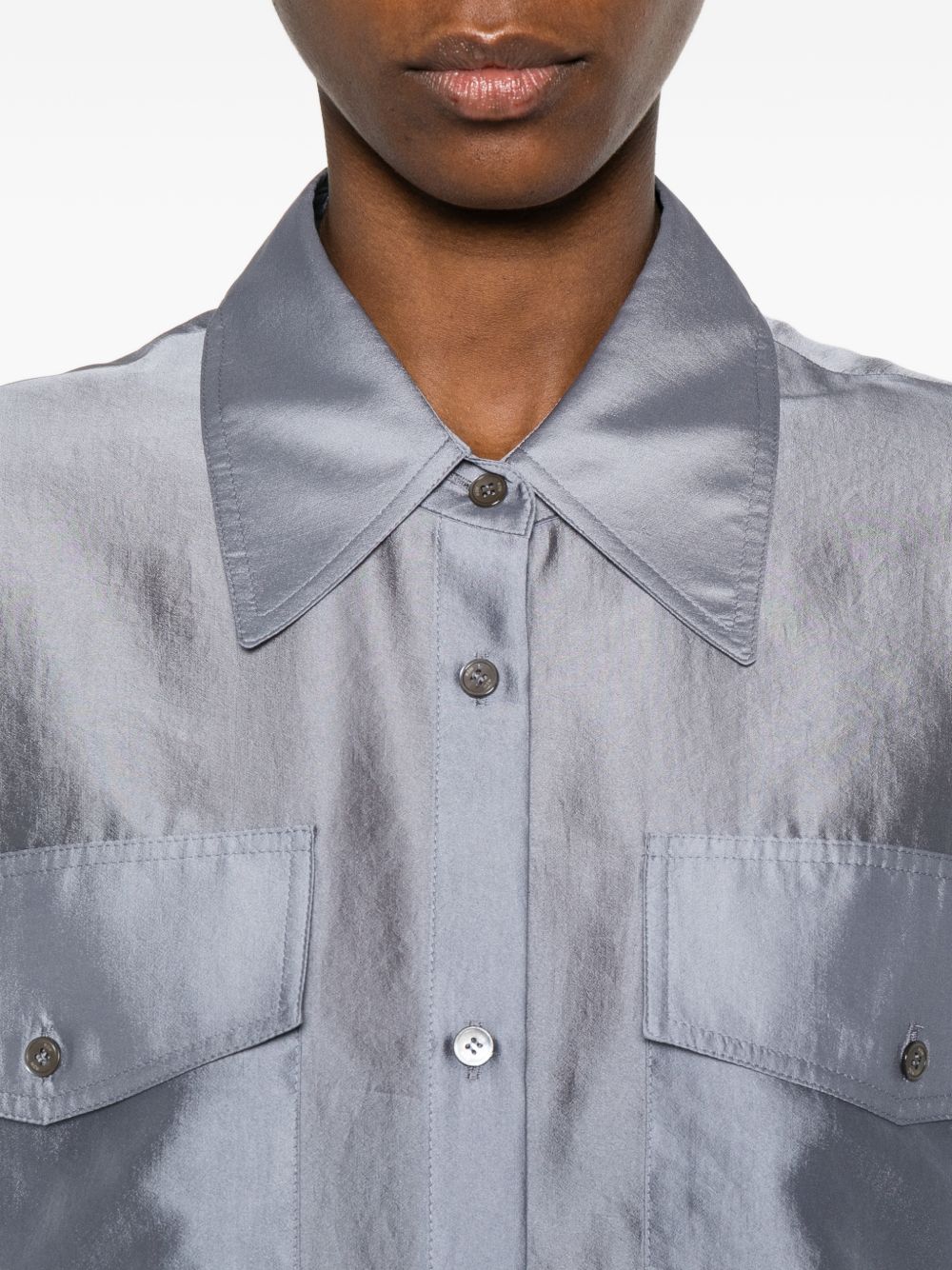 Camicia con design satinato in grigio R2w - donna 