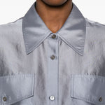 Camicia con design satinato in grigio R2w - donna 