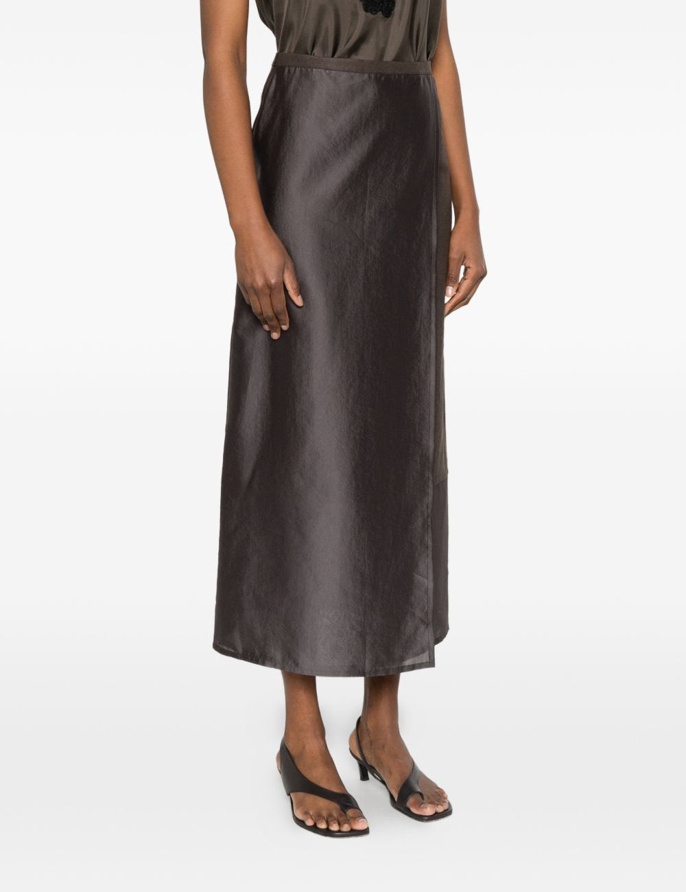 Gonna amora in organza in marrone R2w - donna 