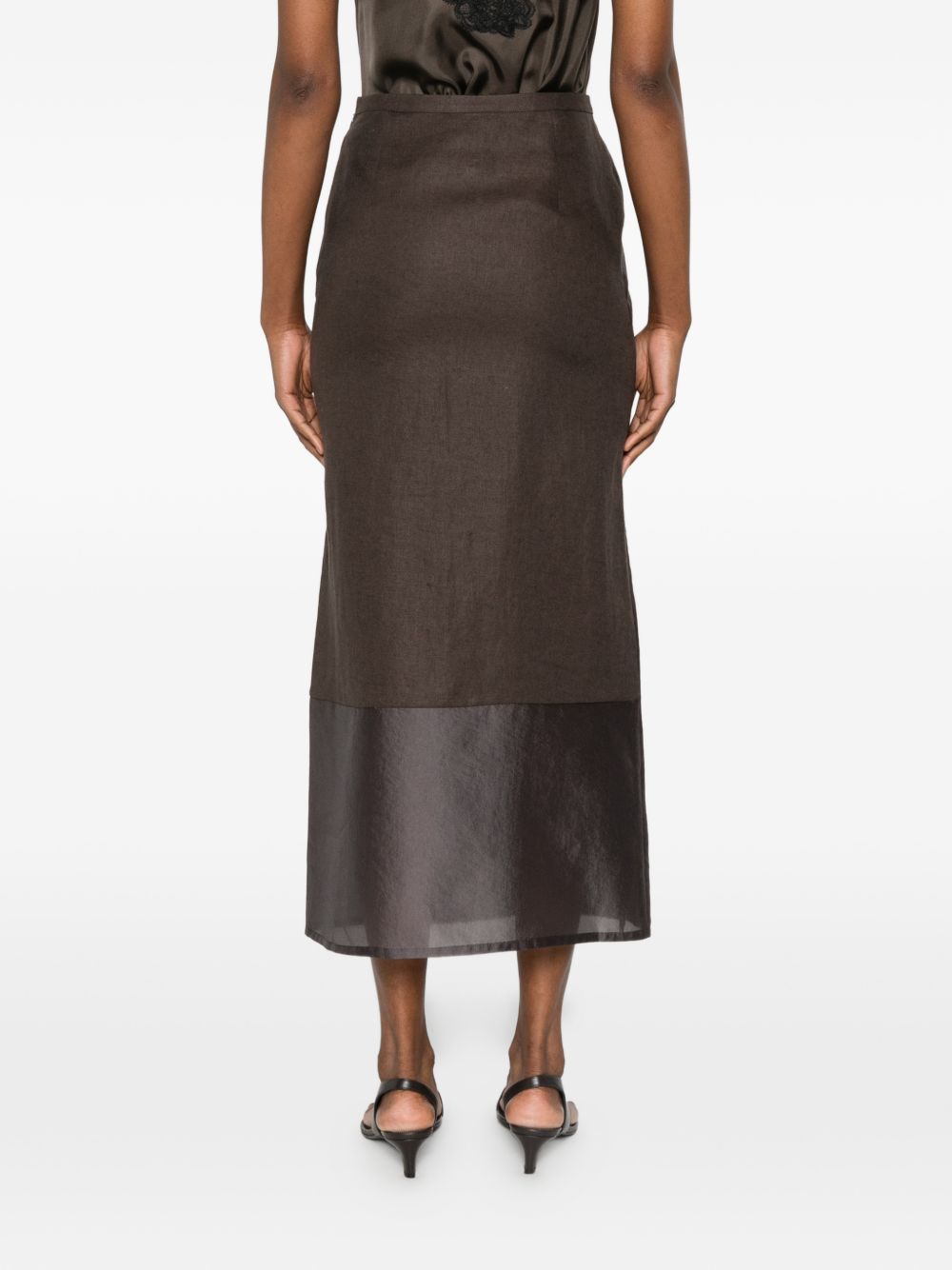 Gonna amora in organza in marrone R2w - donna 