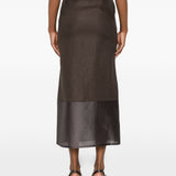 Gonna amora in organza in marrone R2w - donna 