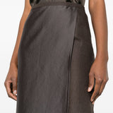 Gonna amora in organza in marrone R2w - donna 