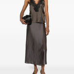 Gonna amora in organza in marrone R2w - donna 