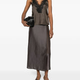 Gonna amora in organza in marrone R2w - donna 