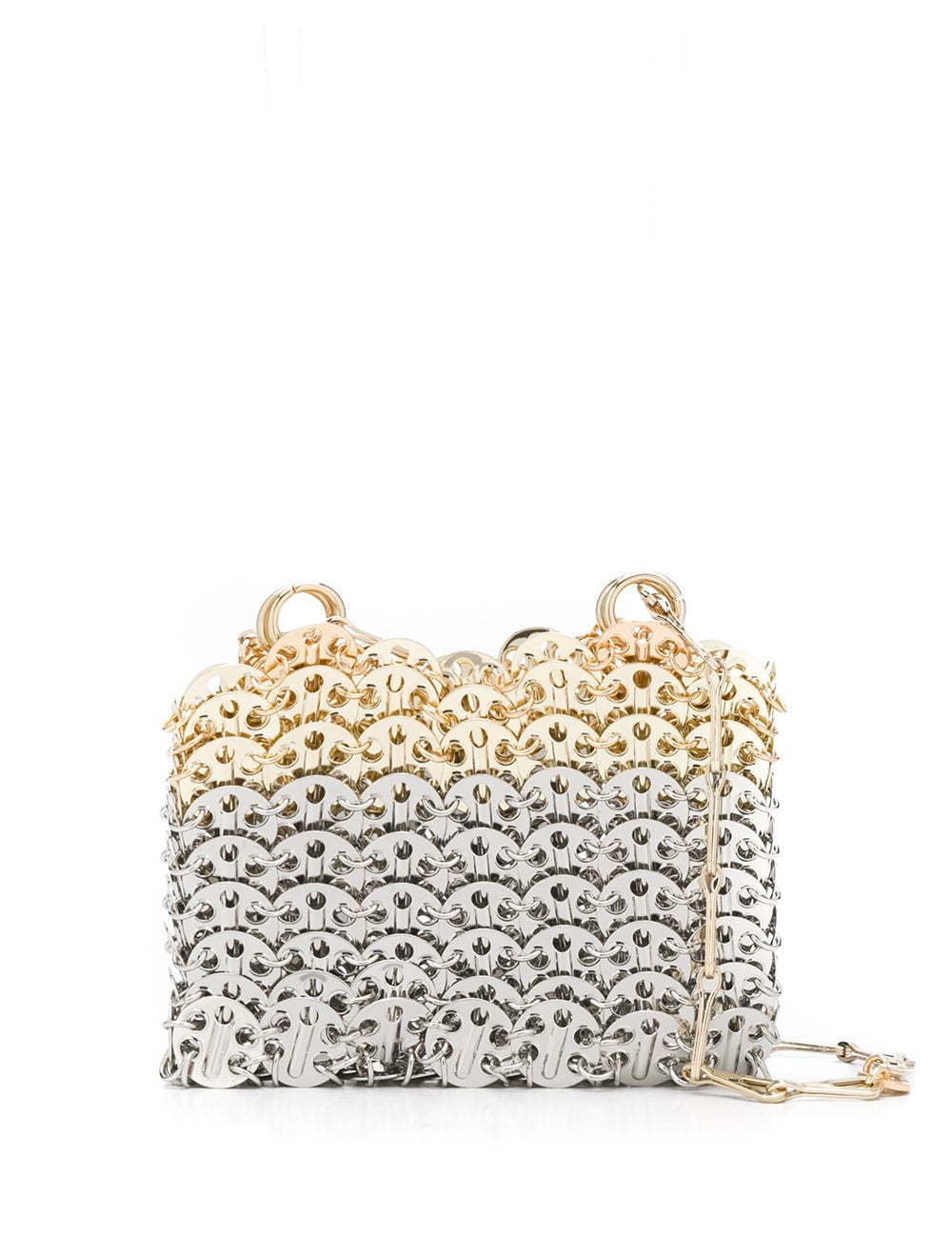 Borsa mini metallizzata in argento e oro RABANNE - donna 