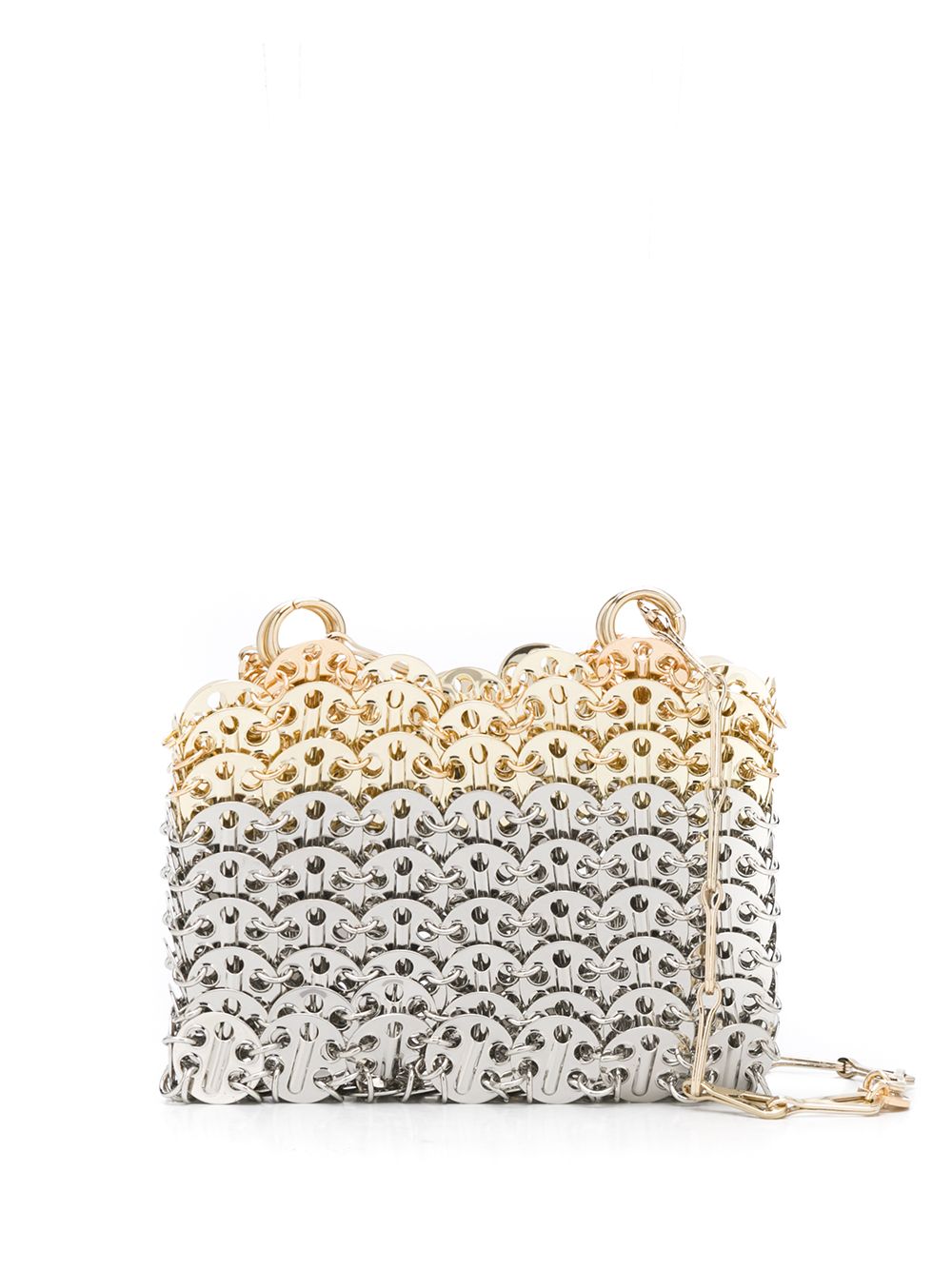 Borsa mini metallizzata in argento e oro RABANNE - donna 