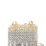 Borsa mini metallizzata in argento e oro RABANNE - donna 
