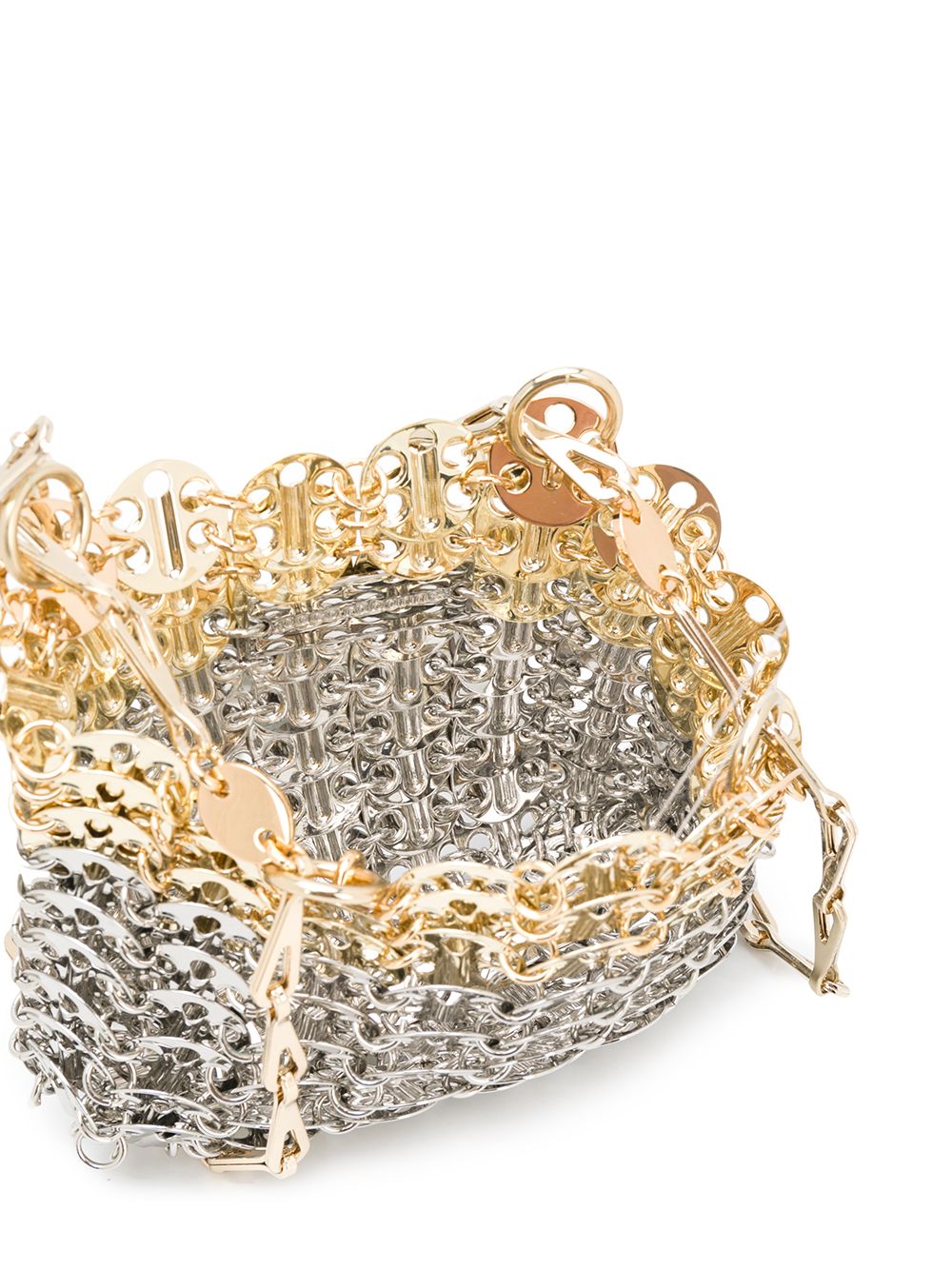 Borsa mini metallizzata in argento e oro RABANNE - donna 