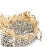 Borsa mini metallizzata in argento e oro RABANNE - donna 