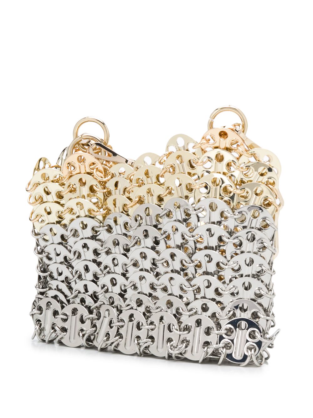 Borsa mini metallizzata in argento e oro RABANNE - donna 