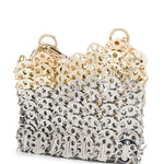 Borsa mini metallizzata in argento e oro RABANNE - donna 