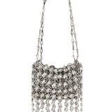 Borsa a mano sac a main in argento Rabanne - donna 