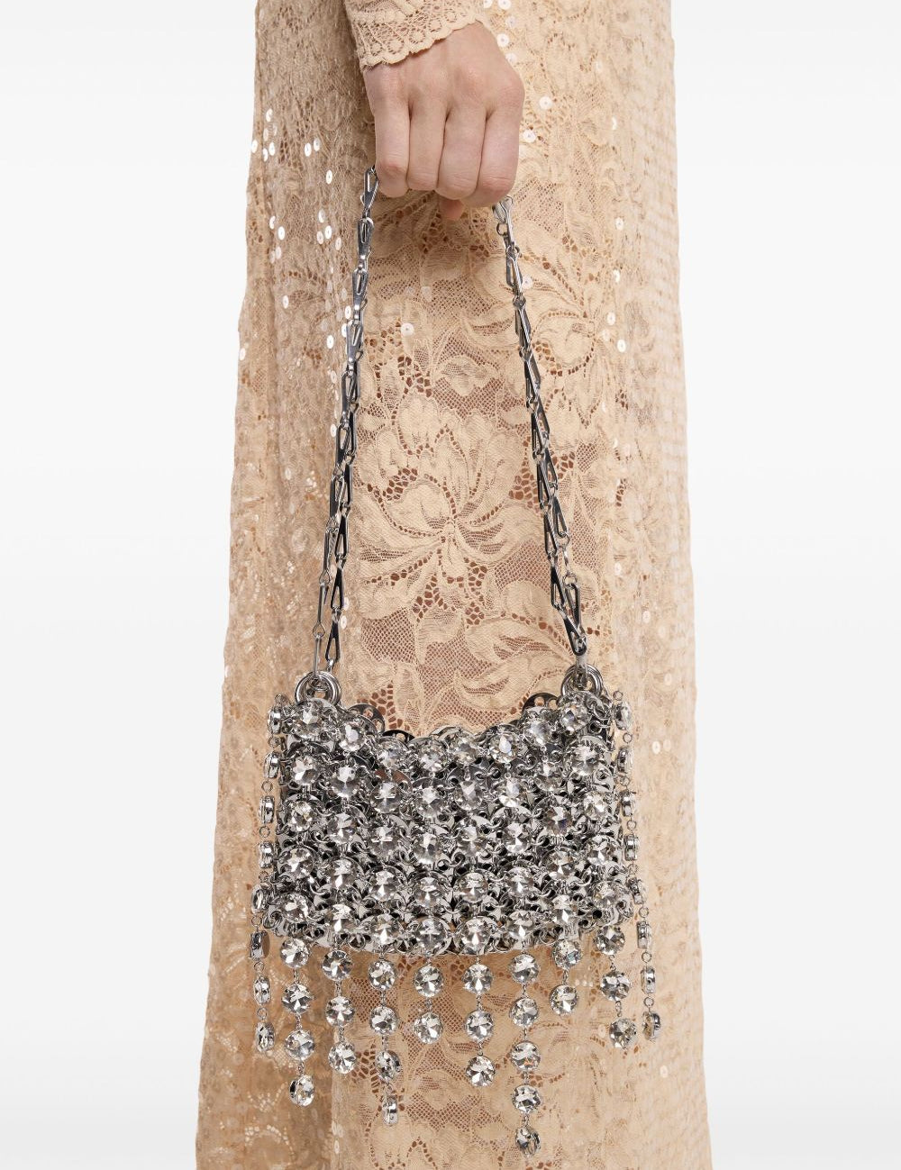 Borsa a mano sac a main in argento Rabanne - donna 